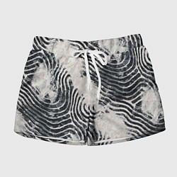 Шорты женские Текстура гранж - абстрактные линии, цвет: 3D-принт