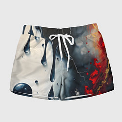 Шорты женские Сюрреалистичная абстракция с каплями, цвет: 3D-принт