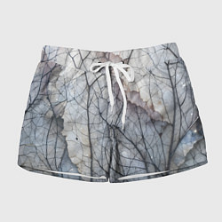 Шорты женские Прожилки листьев, цвет: 3D-принт