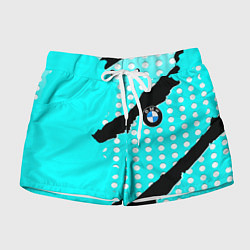 Шорты женские BMW sport краски, цвет: 3D-принт