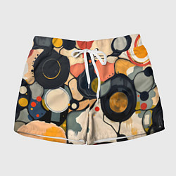 Шорты женские Абстракция с кругами и краской, цвет: 3D-принт