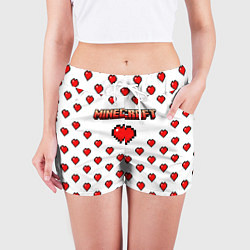 Шорты женские Minecraft любовь, цвет: 3D-принт — фото 2