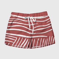 Шорты женские Полоски красной зебры, цвет: 3D-принт