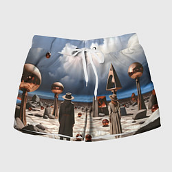 Шорты женские Сюрреализм с людьми, цвет: 3D-принт