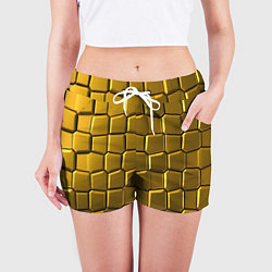 Шорты женские Золотые слитки, цвет: 3D-принт — фото 2