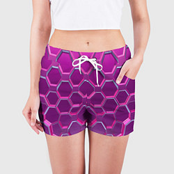 Шорты женские Розовый бронежилет, цвет: 3D-принт — фото 2