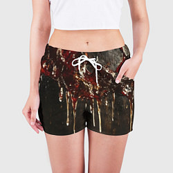 Шорты женские Стекающий мед - текстура, цвет: 3D-принт — фото 2
