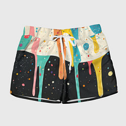 Женские шорты Разноцветные капли текстура