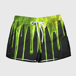 Женские шорты Слизь зеленая текстура