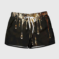 Женские шорты Мед на коричневой текстуре