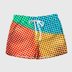 Женские шорты Яркий разноцветный паттерн в горошек