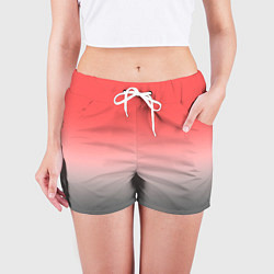 Шорты женские Бледный красно-серый градиент, цвет: 3D-принт — фото 2
