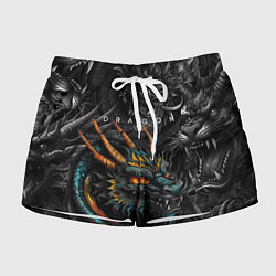 Шорты женские Японский дракон татуировка, цвет: 3D-принт