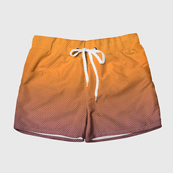 Женские шорты Градиент оранжевый в фиолетовый мелкий ромбик