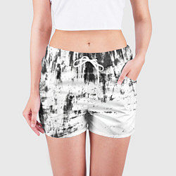 Шорты женские Color black and white, цвет: 3D-принт — фото 2