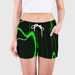 Шорты женские Color green light green black, цвет: 3D-принт — фото 2