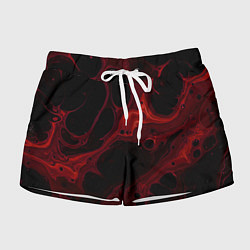 Шорты женские Черно-красная размытая абстракция, цвет: 3D-принт