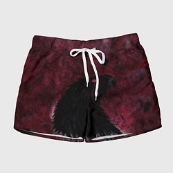 Шорты женские Орёл с шрамом на фоне кровавого неба, цвет: 3D-принт