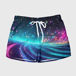 Женские шорты Сине-фиолетовая волнистая текстура