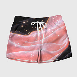 Женские шорты Розовая волнистая текстура на черном