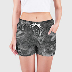 Шорты женские Черепа динозавров - эскиз, цвет: 3D-принт — фото 2