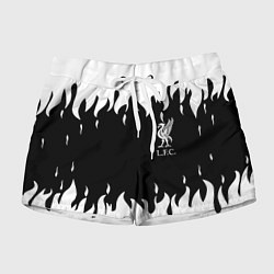 Шорты женские Liverpool black flame, цвет: 3D-принт