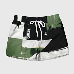 Шорты женские Футбол на фоне брызг красок, цвет: 3D-принт