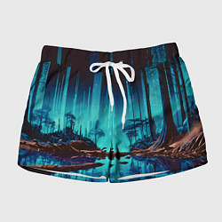 Шорты женские В неоновом лесу, цвет: 3D-принт