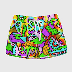 Шорты женские Абстрактный цветной паттерн, цвет: 3D-принт