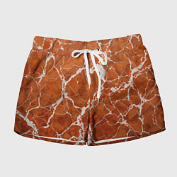 Женские шорты Темно-оранжевый мрамор