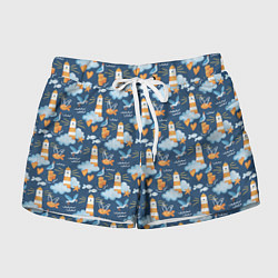 Шорты женские Маяк в облаках, цвет: 3D-принт