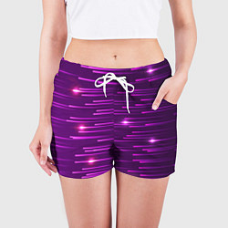 Шорты женские Цветные светящиеся полосы, цвет: 3D-принт — фото 2