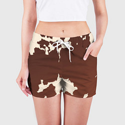 Шорты женские Коровий узор, цвет: 3D-принт — фото 2