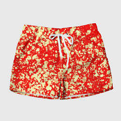 Женские шорты Пятнистый красно-жёлтый