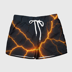 Шорты женские Молнии и черные плиты, цвет: 3D-принт