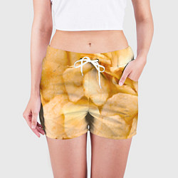 Шорты женские Чипсы текстура, цвет: 3D-принт — фото 2