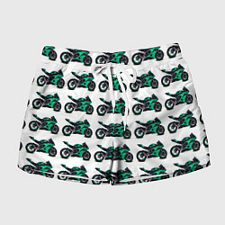 Шорты женские Motorcycle turquoise, цвет: 3D-принт