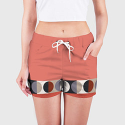 Шорты женские Луна Малевича розовый томат, цвет: 3D-принт — фото 2