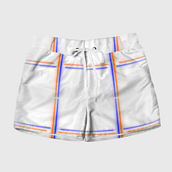 Шорты женские Neon white orange light blue, цвет: 3D-принт