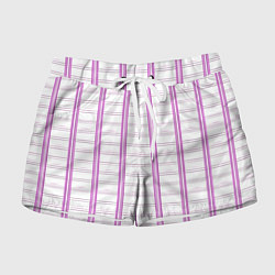 Женские шорты Color white cage pink line