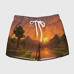 Шорты женские Закат - Minecraft, цвет: 3D-принт