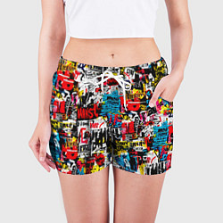 Шорты женские Граффити коллаж, цвет: 3D-принт — фото 2
