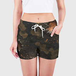 Шорты женские Камуфляж со следами от пуль, цвет: 3D-принт — фото 2