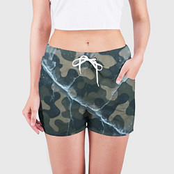 Шорты женские Ледяной камуфляж, цвет: 3D-принт — фото 2