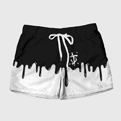 Шорты женские Doom logo жидкие краски, цвет: 3D-принт