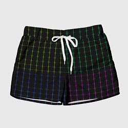 Шорты женские Color black multicolored stripes, цвет: 3D-принт