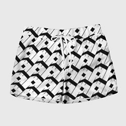 Шорты женские Три буквы: чёрные, цвет: 3D-принт