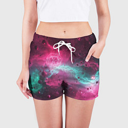 Шорты женские Космическая абстракция с геометрическими фигурами, цвет: 3D-принт — фото 2