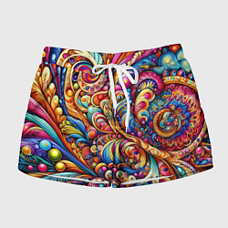 Шорты женские Красочный абстрактный паттерн - нейроарт, цвет: 3D-принт