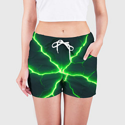 Шорты женские Зеленый неон из плит, цвет: 3D-принт — фото 2